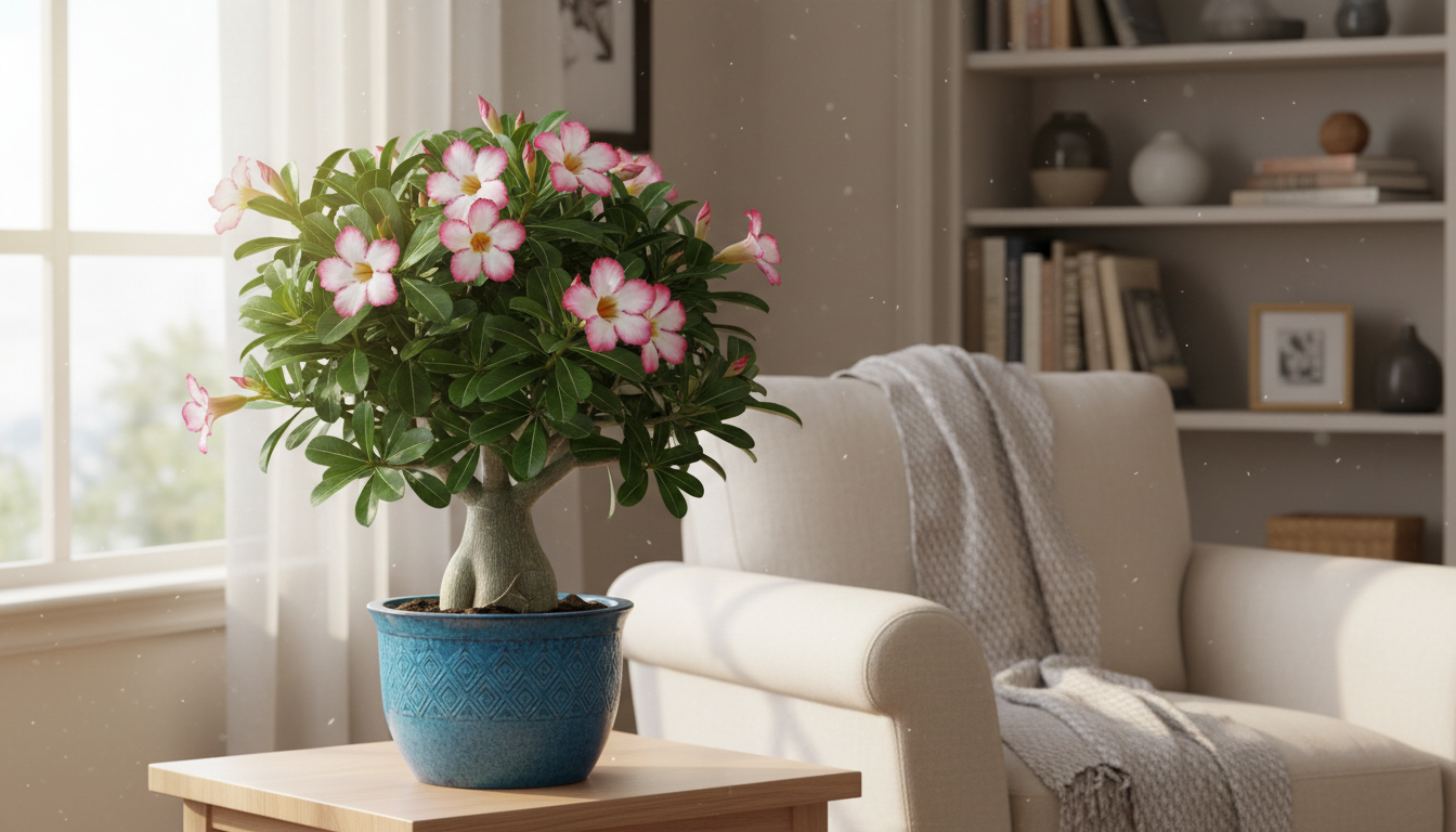 Растение Адениум (Adenium obesum) в домашнем интерьере